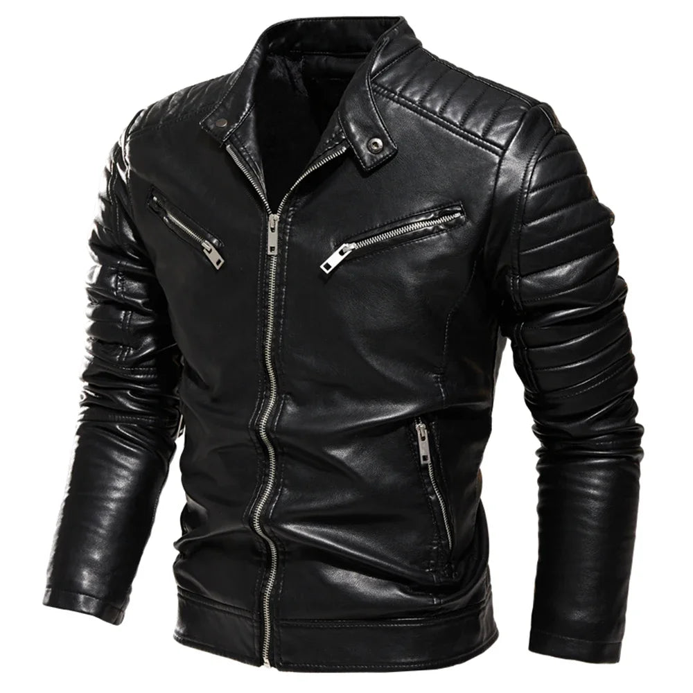 Slim PU Leather Jacket