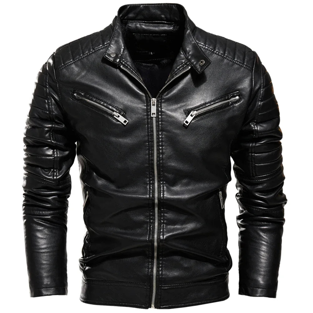 Slim PU Leather Jacket