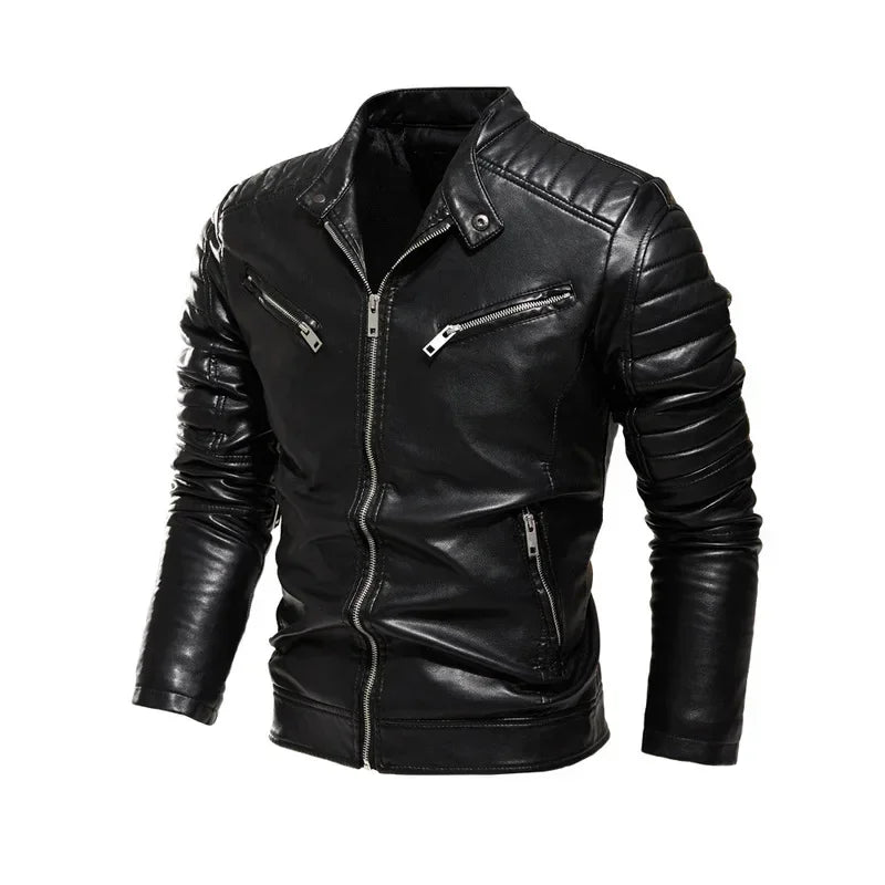 Slim PU Leather Jacket