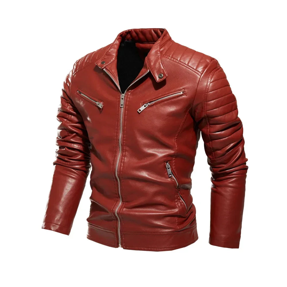 Slim PU Leather Jacket