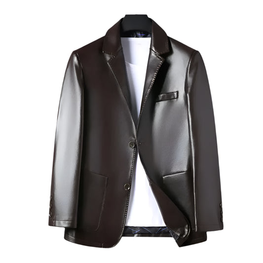 Lapel Collar Leather Jacket