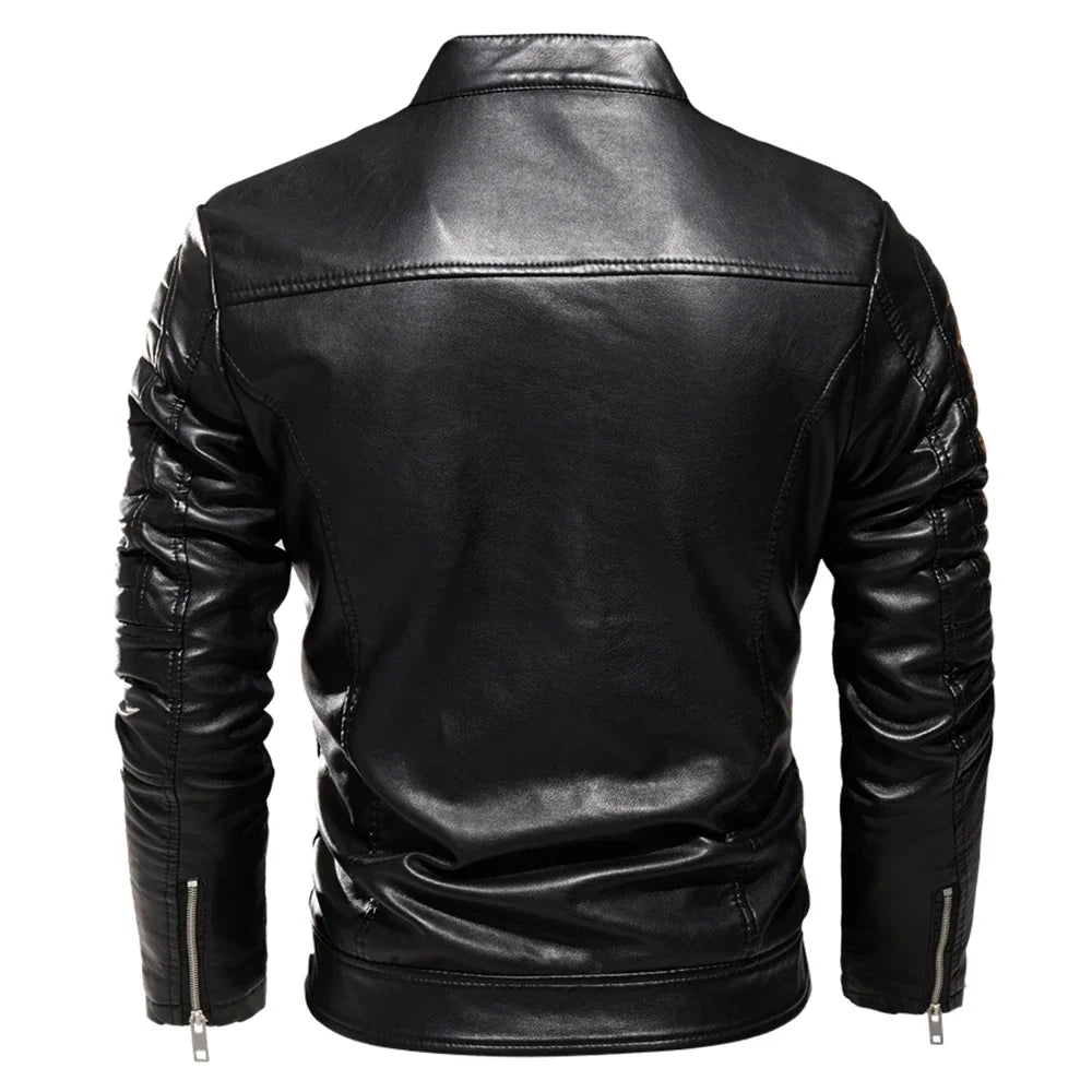 Slim PU Leather Jacket